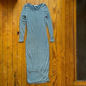 XS Marine Layer Gray & White striped Jersey Dress-fully lined with soft jersey